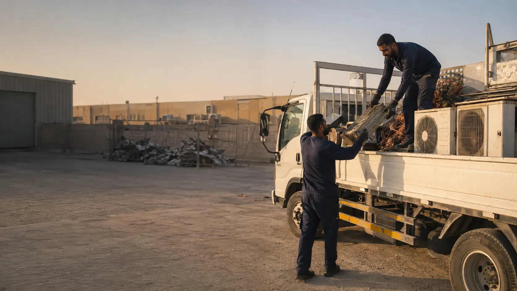 Scrap pickup truck serving cities across the Eastern Province
