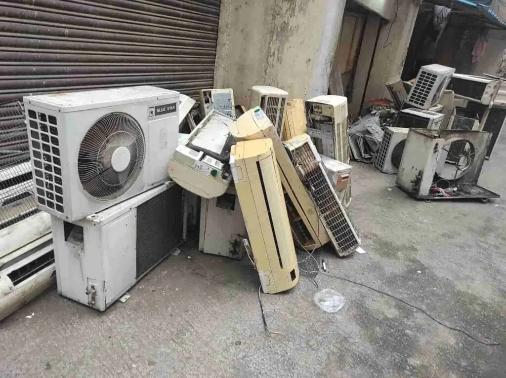 Used air conditioning units for scrap pickup