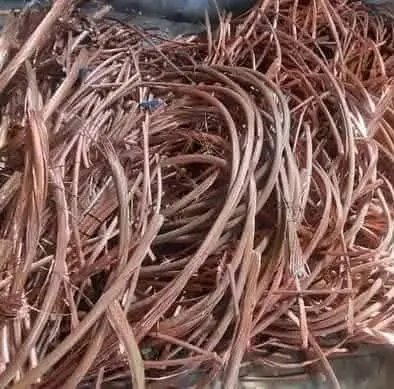 Copper wire scrap ready for collection