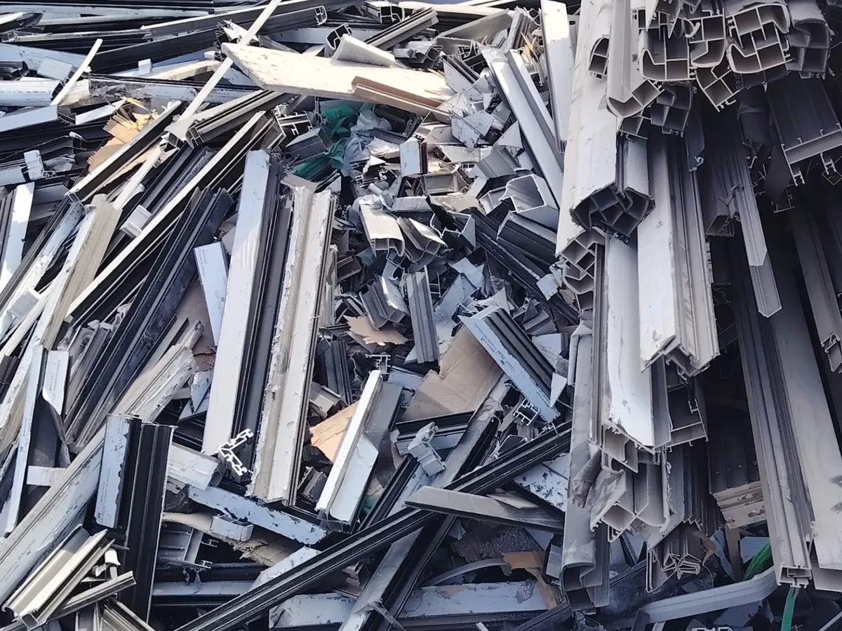 Large pile of sorted steel and metal profiles